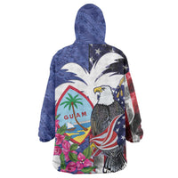 United States Guam Wearable Blanket Hoodie USA Eagle Guahan Seal Bougainvillea - Wonder Print Shop