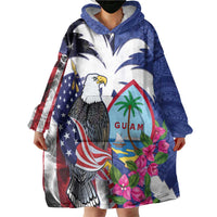 United States Guam Wearable Blanket Hoodie USA Eagle Guahan Seal Bougainvillea - Wonder Print Shop