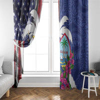 United States Guam Window Curtain USA Eagle Guahan Seal Bougainvillea - Wonder Print Shop