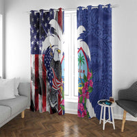 United States Guam Window Curtain USA Eagle Guahan Seal Bougainvillea - Wonder Print Shop