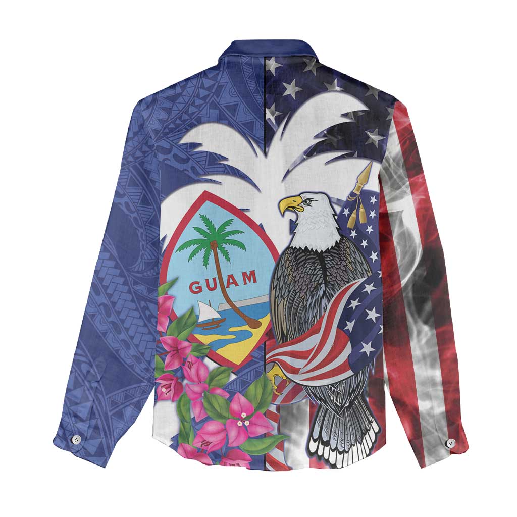 United States Guam Women Casual Shirt USA Eagle Guahan Seal Bougainvillea - Wonder Print Shop