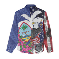 United States Guam Women Casual Shirt USA Eagle Guahan Seal Bougainvillea - Wonder Print Shop