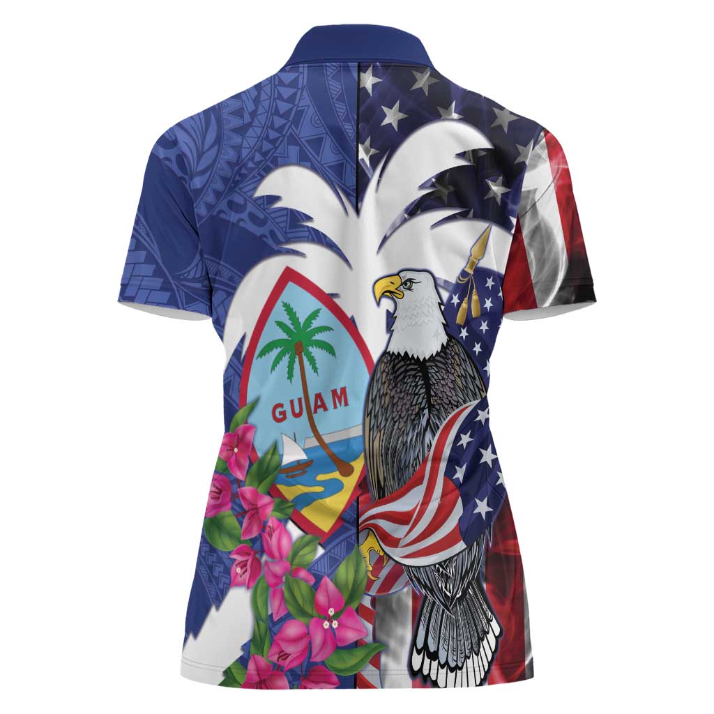 United States Guam Women Polo Shirt USA Eagle Guahan Seal Bougainvillea - Wonder Print Shop