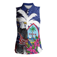 United States Guam Women Sleeveless Polo Shirt USA Eagle Guahan Seal Bougainvillea - Wonder Print Shop