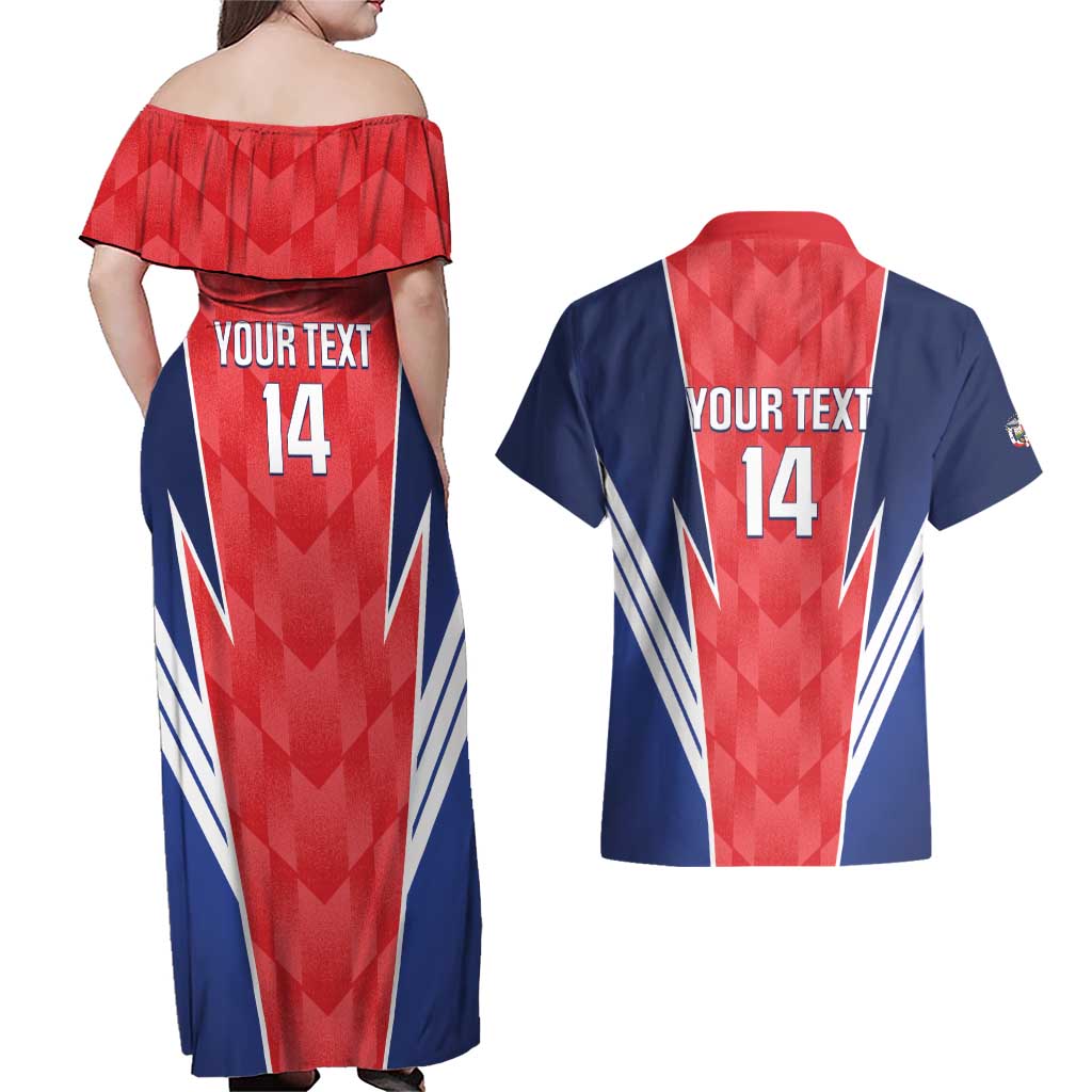 Custom Panama Football Couples Matching Off Shoulder Maxi Dress and Hawaiian Shirt 2025 Vamos Los Canaleros