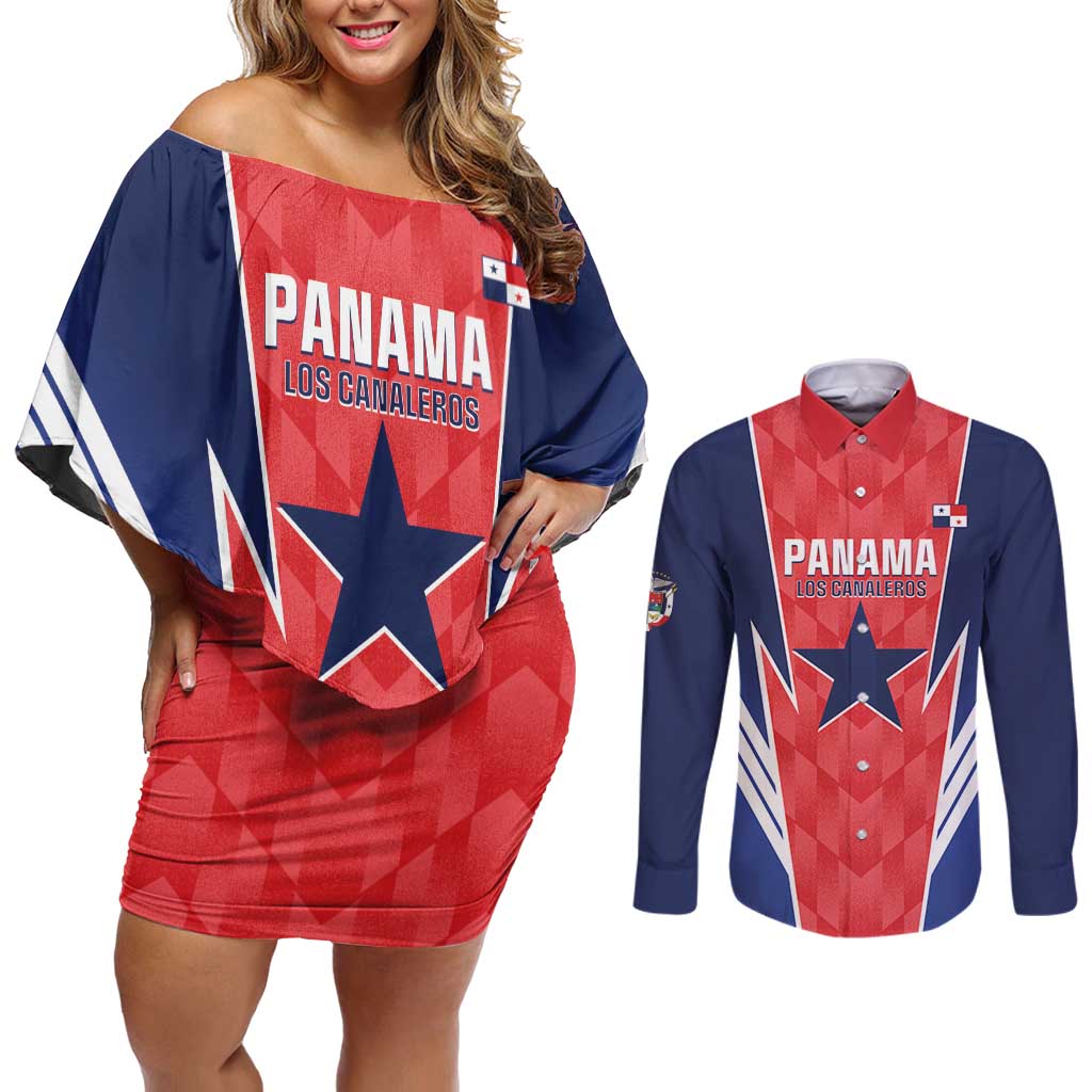 Custom Panama Football Couples Matching Off Shoulder Short Dress and Long Sleeve Button Shirt 2025 Vamos Los Canaleros