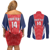 Custom Panama Football Couples Matching Off Shoulder Short Dress and Long Sleeve Button Shirt 2025 Vamos Los Canaleros
