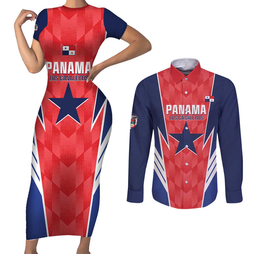 Custom Panama Football Couples Matching Short Sleeve Bodycon Dress and Long Sleeve Button Shirt 2025 Vamos Los Canaleros