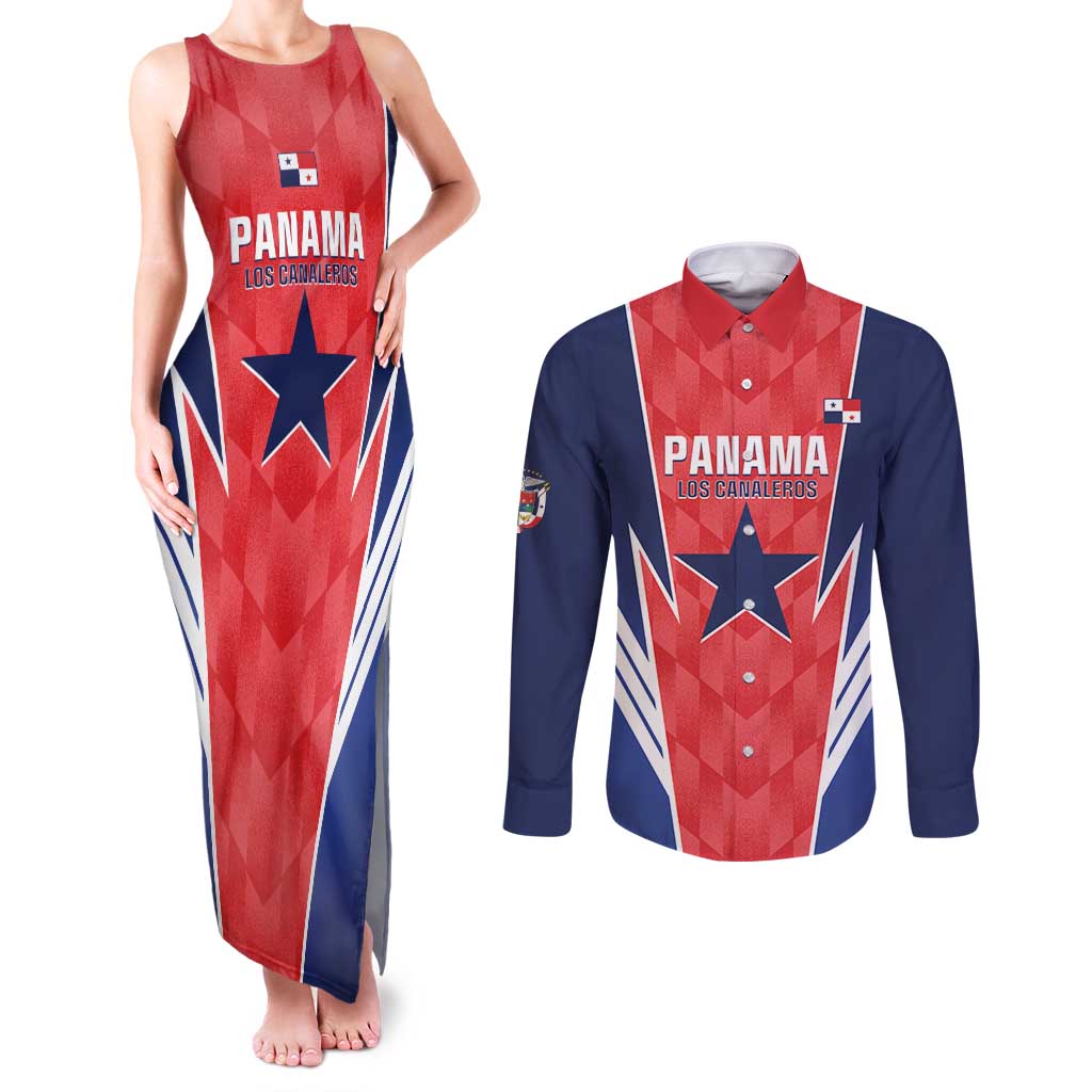 Custom Panama Football Couples Matching Tank Maxi Dress and Long Sleeve Button Shirt 2025 Vamos Los Canaleros
