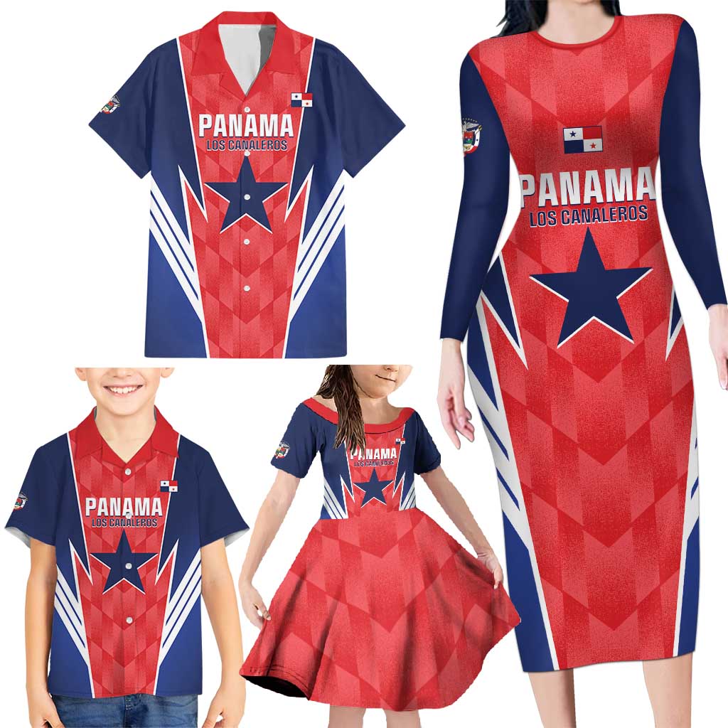 Custom Panama Football Family Matching Long Sleeve Bodycon Dress and Hawaiian Shirt 2025 Vamos Los Canaleros