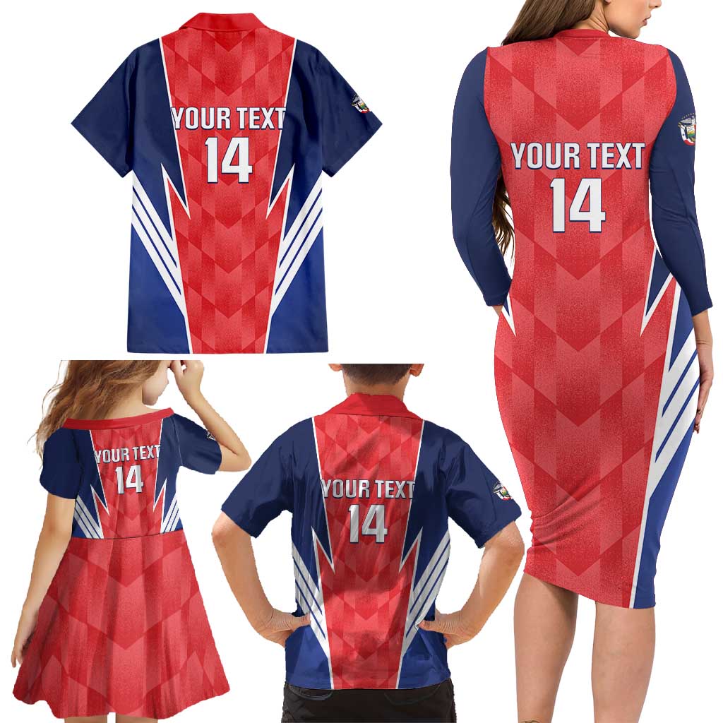 Custom Panama Football Family Matching Long Sleeve Bodycon Dress and Hawaiian Shirt 2025 Vamos Los Canaleros