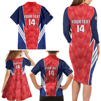 Custom Panama Football Family Matching Long Sleeve Bodycon Dress and Hawaiian Shirt 2025 Vamos Los Canaleros
