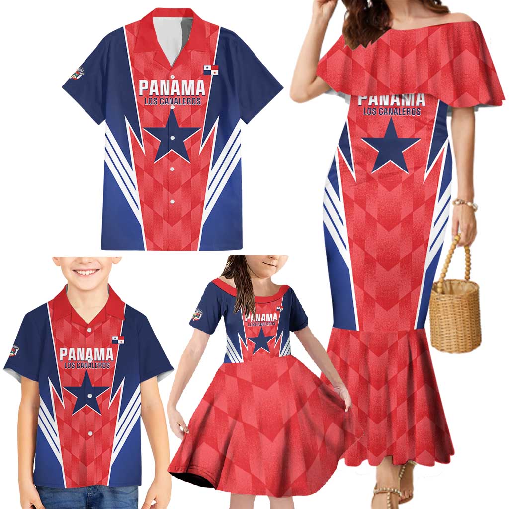Custom Panama Football Family Matching Mermaid Dress and Hawaiian Shirt 2025 Vamos Los Canaleros