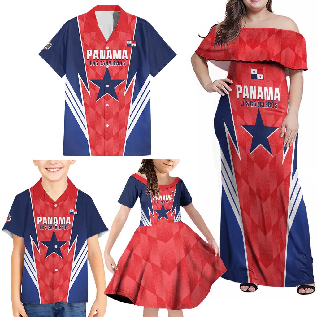 Custom Panama Football Family Matching Off Shoulder Maxi Dress and Hawaiian Shirt 2025 Vamos Los Canaleros