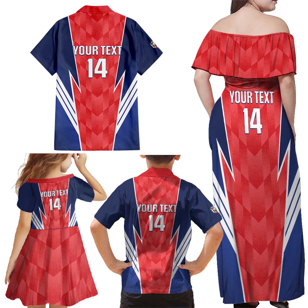 Custom Panama Football Family Matching Off Shoulder Maxi Dress and Hawaiian Shirt 2025 Vamos Los Canaleros