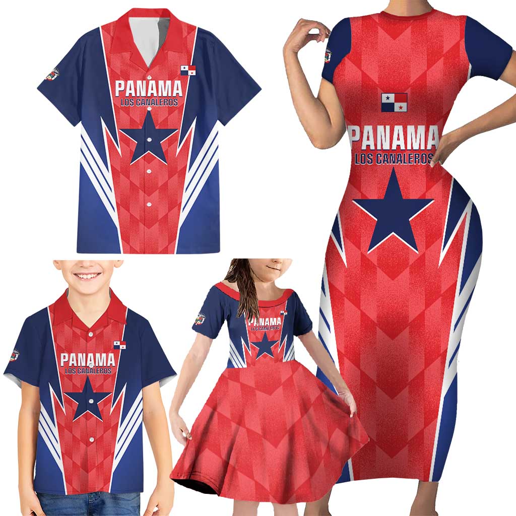 Custom Panama Football Family Matching Short Sleeve Bodycon Dress and Hawaiian Shirt 2025 Vamos Los Canaleros