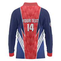 Custom Panama Football Long Sleeve Polo Shirt 2025 Vamos Los Canaleros