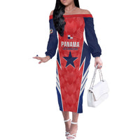Custom Panama Football Off The Shoulder Long Sleeve Dress 2025 Vamos Los Canaleros