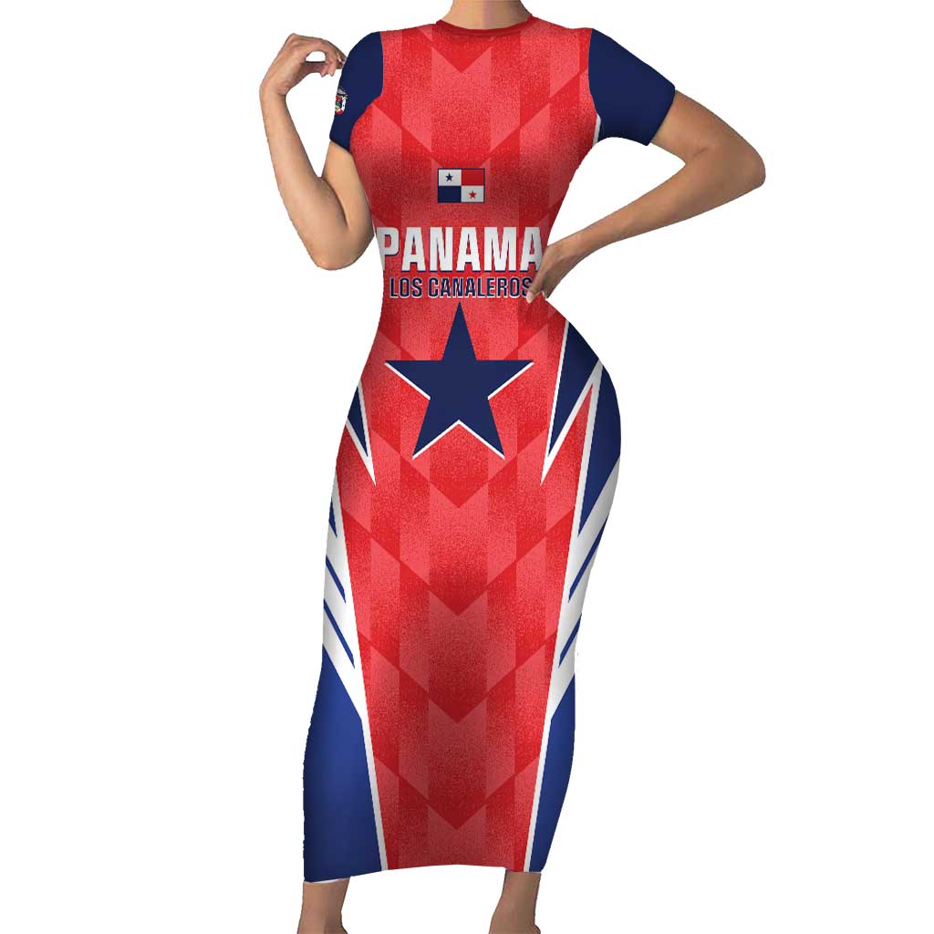 Custom Panama Football Short Sleeve Bodycon Dress 2025 Vamos Los Canaleros
