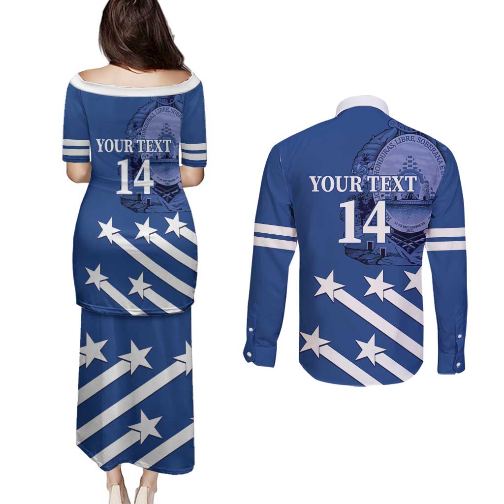 Custom Honduras Football Couples Matching Puletasi and Long Sleeve Button Shirt 2025 Vamos Los Catrachos