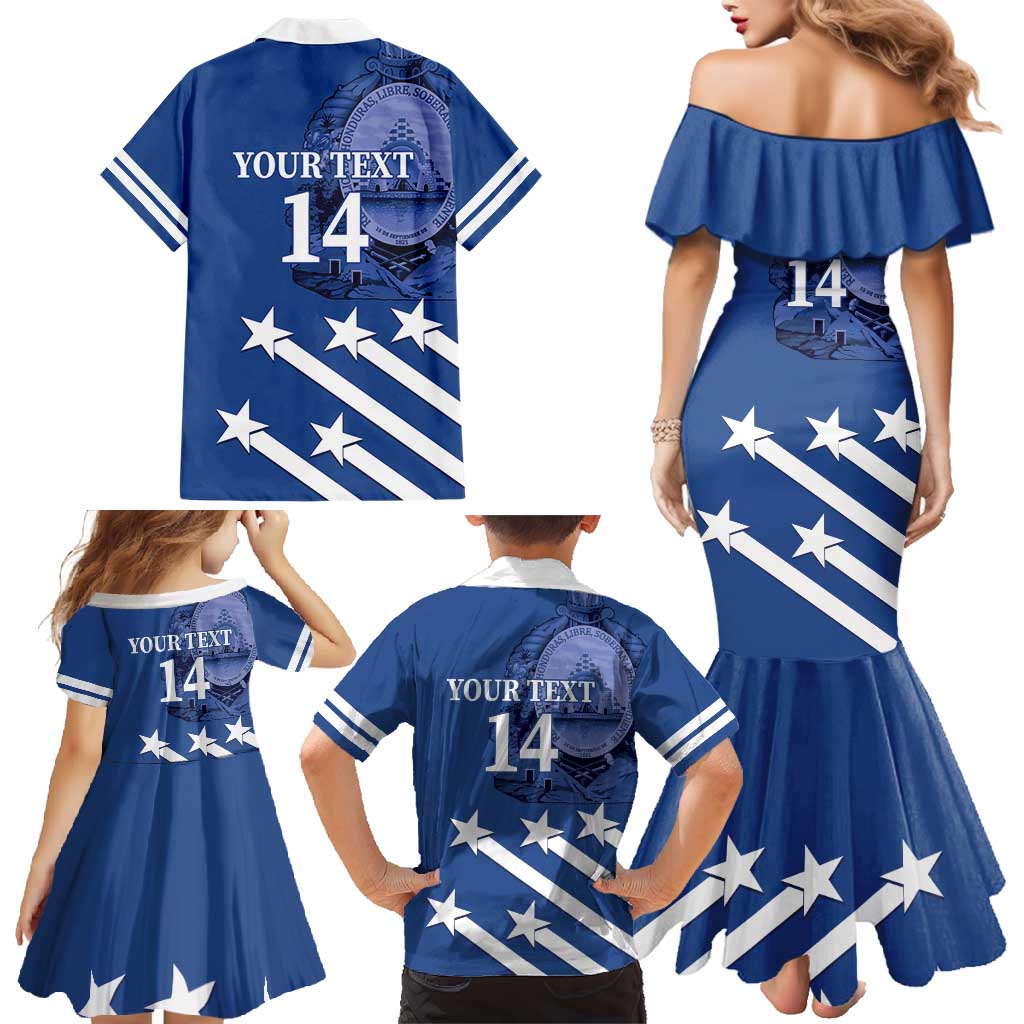 Custom Honduras Football Family Matching Mermaid Dress and Hawaiian Shirt 2025 Vamos Los Catrachos