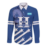 Custom Honduras Football Long Sleeve Button Shirt 2025 Vamos Los Catrachos