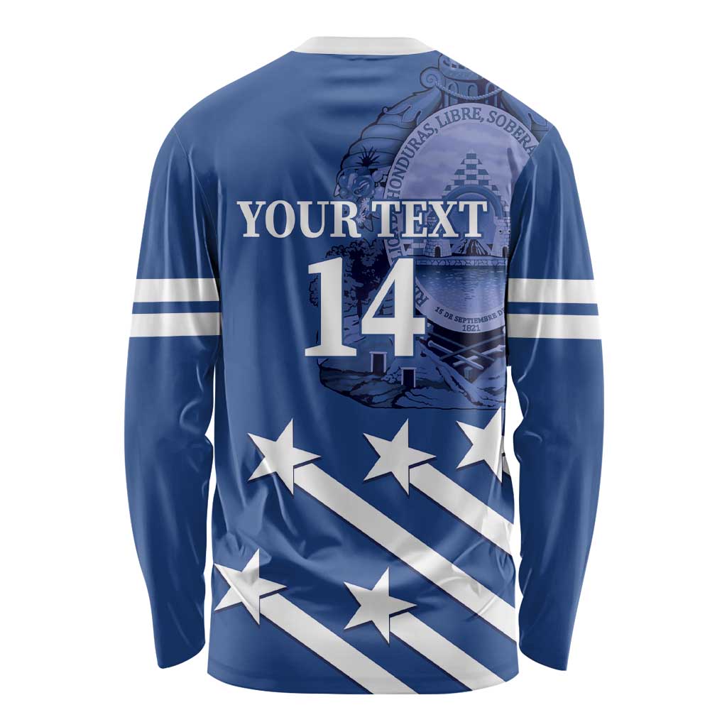 Custom Honduras Football Long Sleeve Shirt 2025 Vamos Los Catrachos