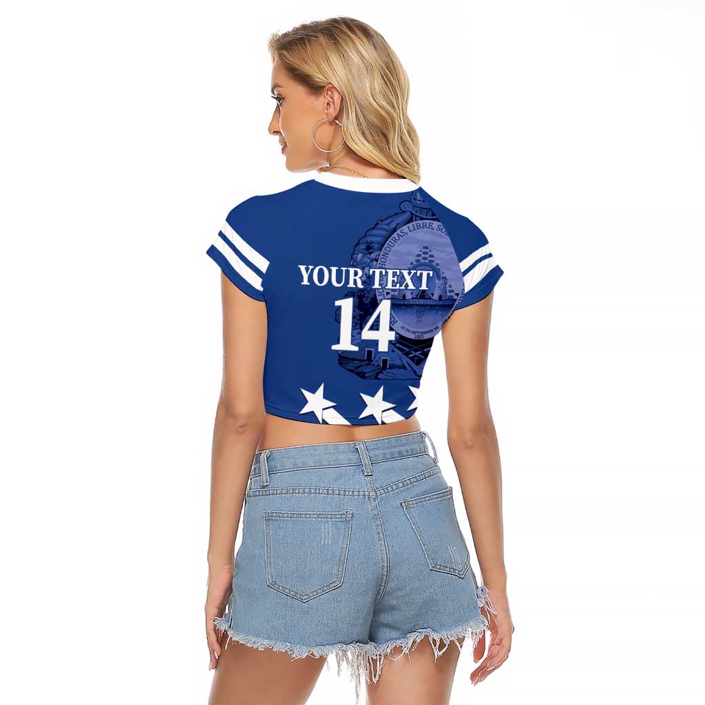Custom Honduras Football Raglan Cropped T Shirt 2025 Vamos Los Catrachos