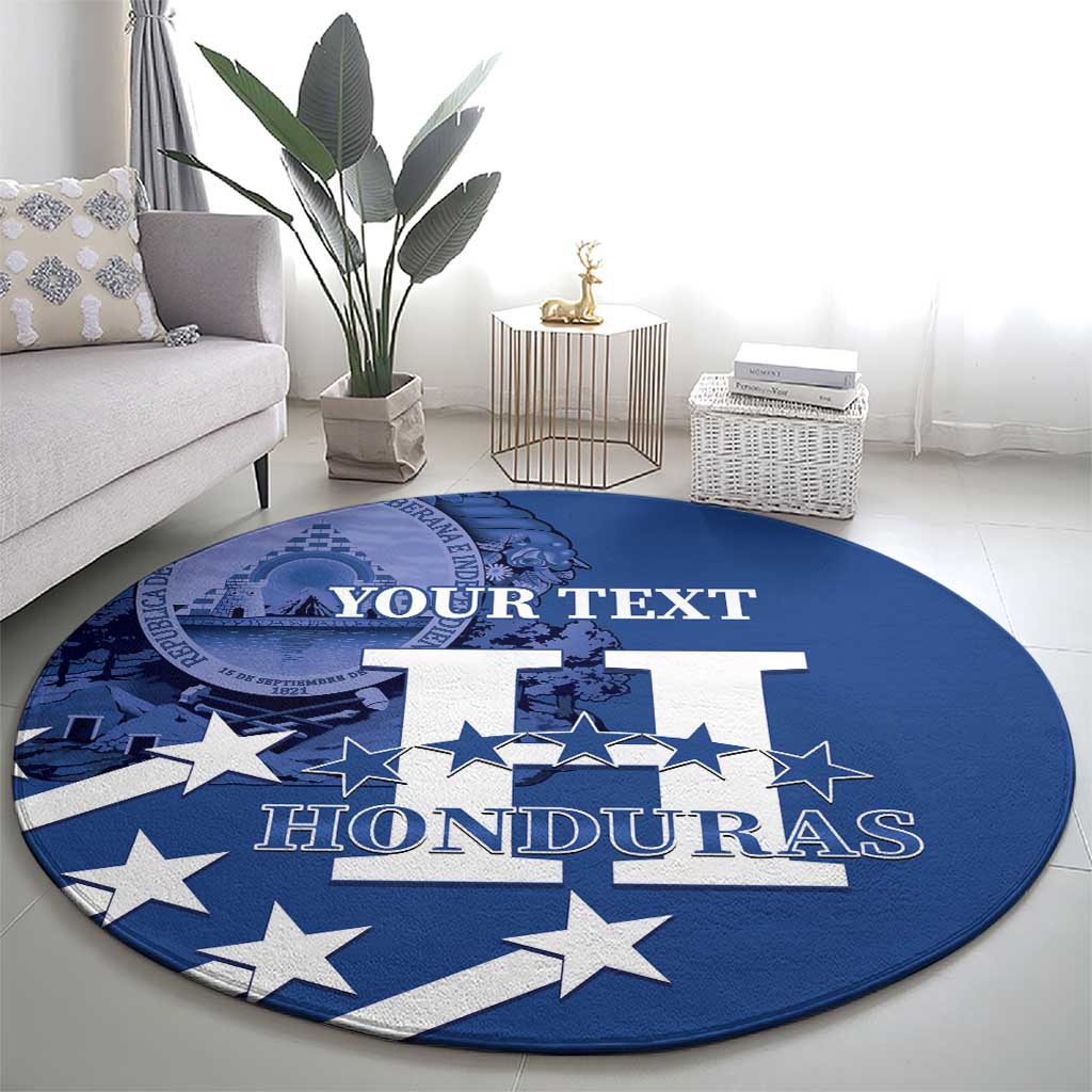 Custom Honduras Football Round Carpet 2025 Vamos Los Catrachos