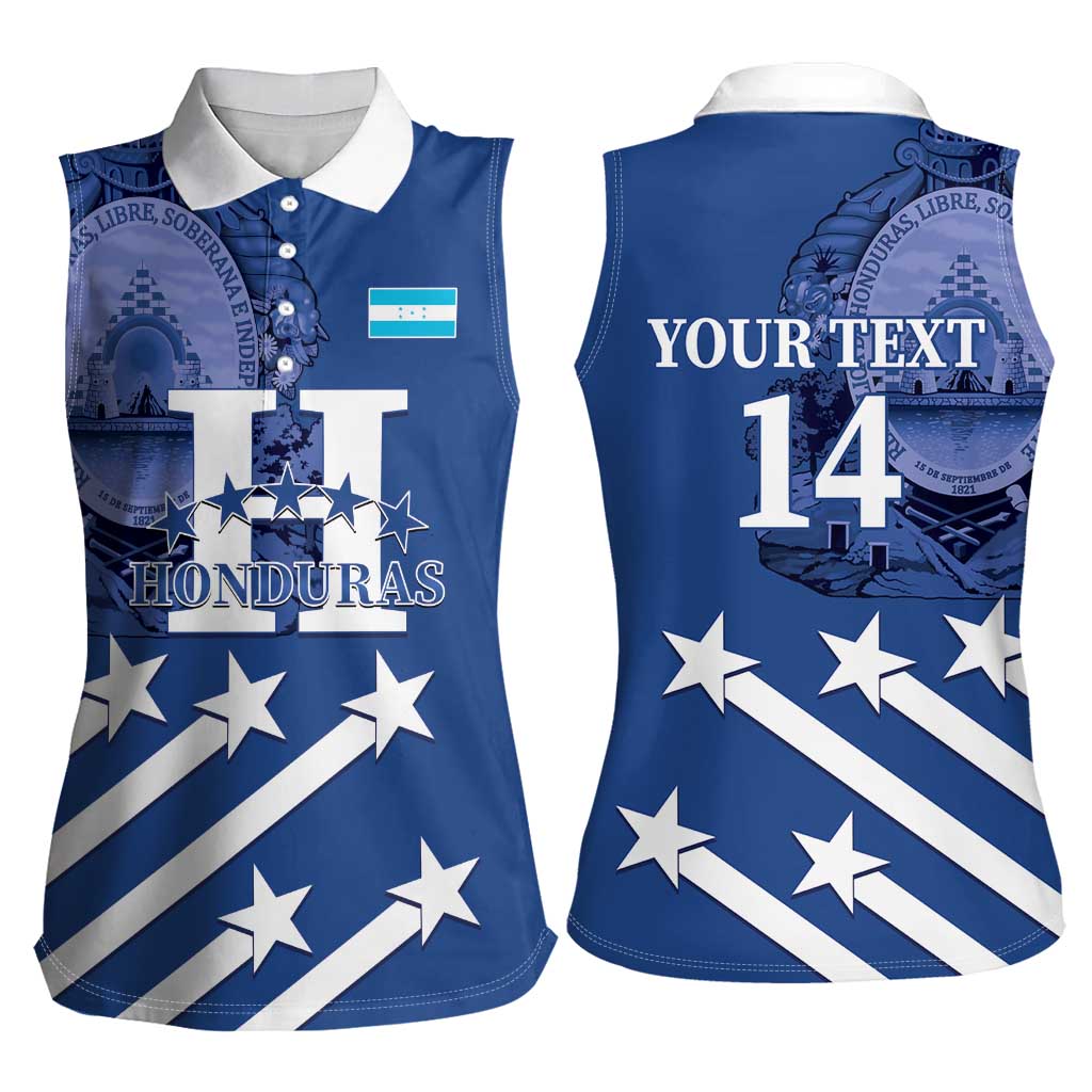 Custom Honduras Football Women Sleeveless Polo Shirt 2025 Vamos Los Catrachos