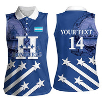 Custom Honduras Football Women Sleeveless Polo Shirt 2025 Vamos Los Catrachos