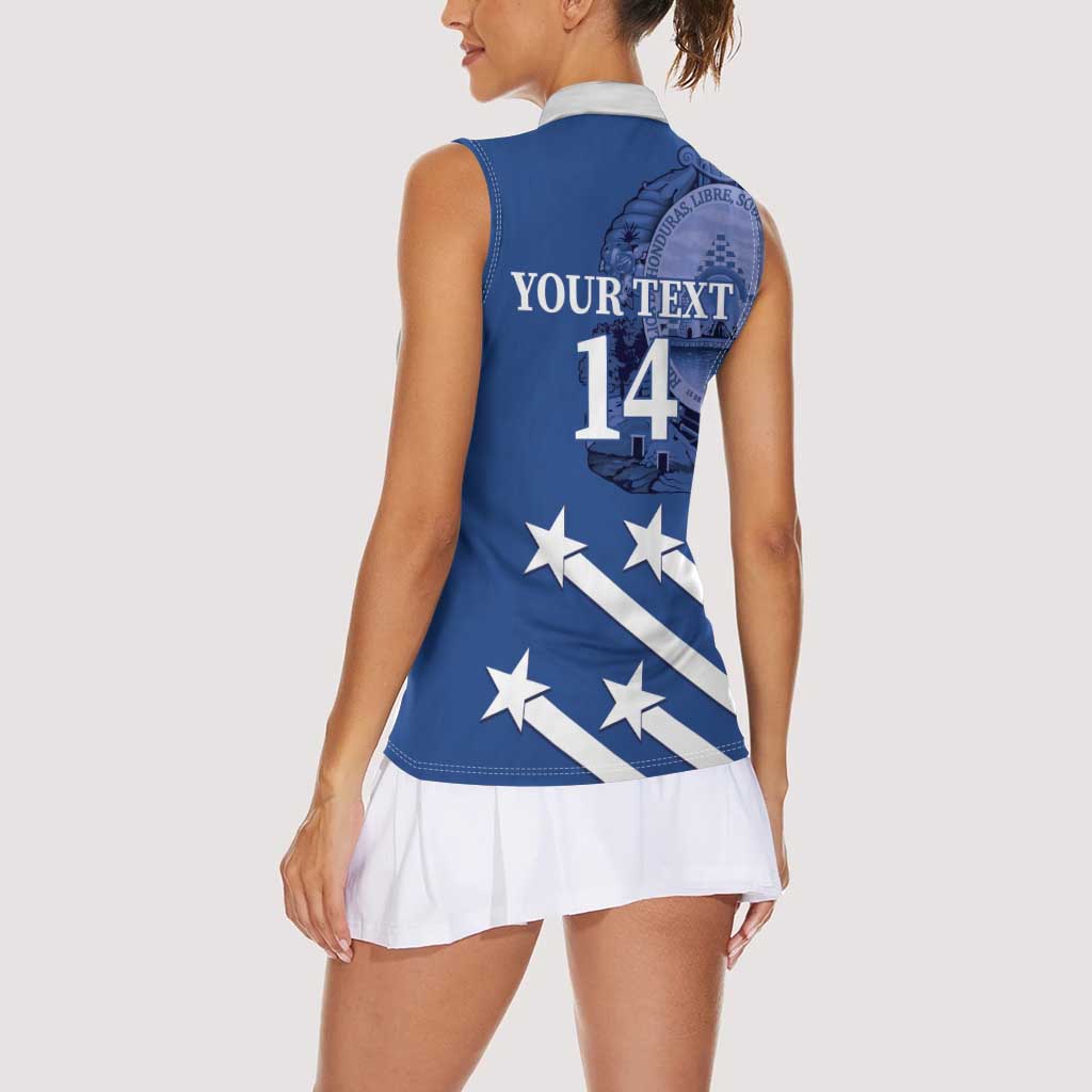 Custom Honduras Football Women Sleeveless Polo Shirt 2025 Vamos Los Catrachos