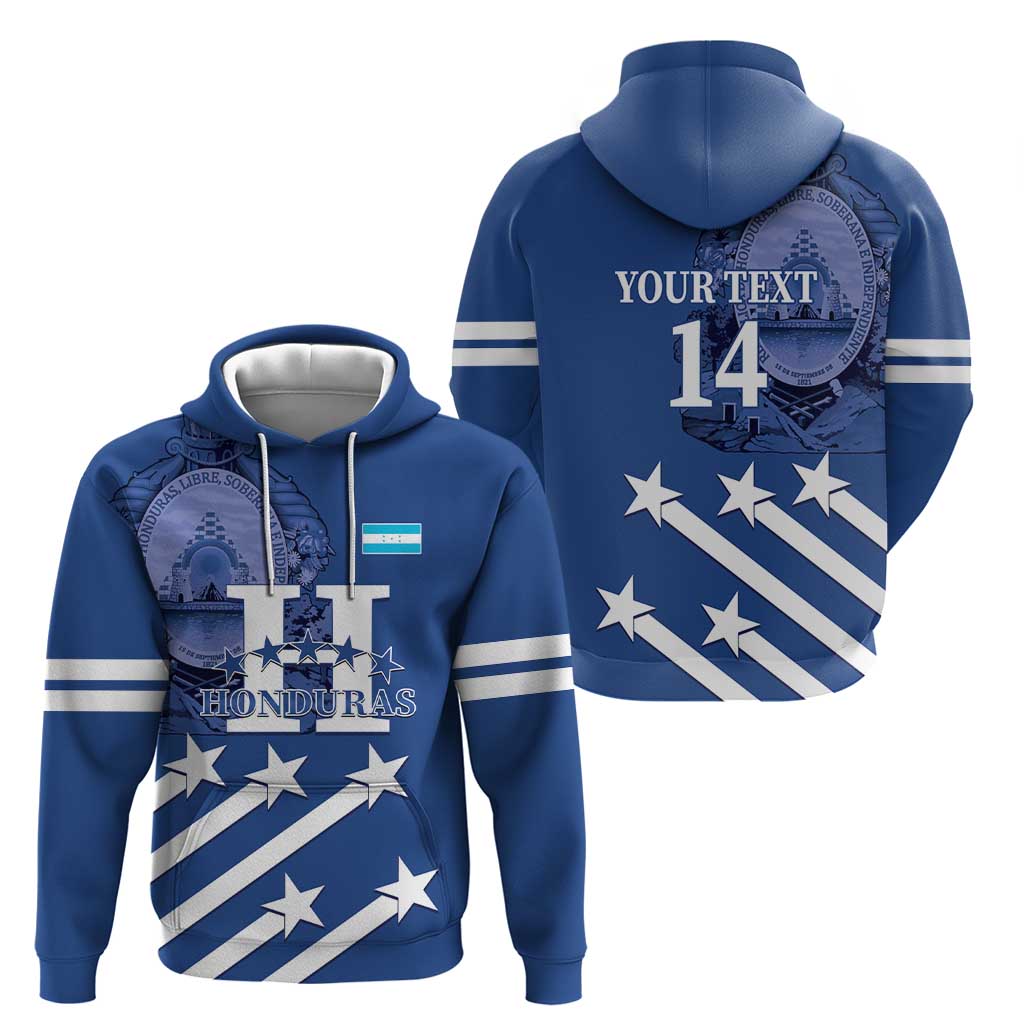Custom Honduras Football Zip Hoodie 2025 Vamos Los Catrachos