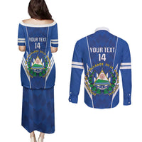 Custom El Salvador Football Couples Matching Puletasi and Long Sleeve Button Shirt 2025 Vamos La Selecta