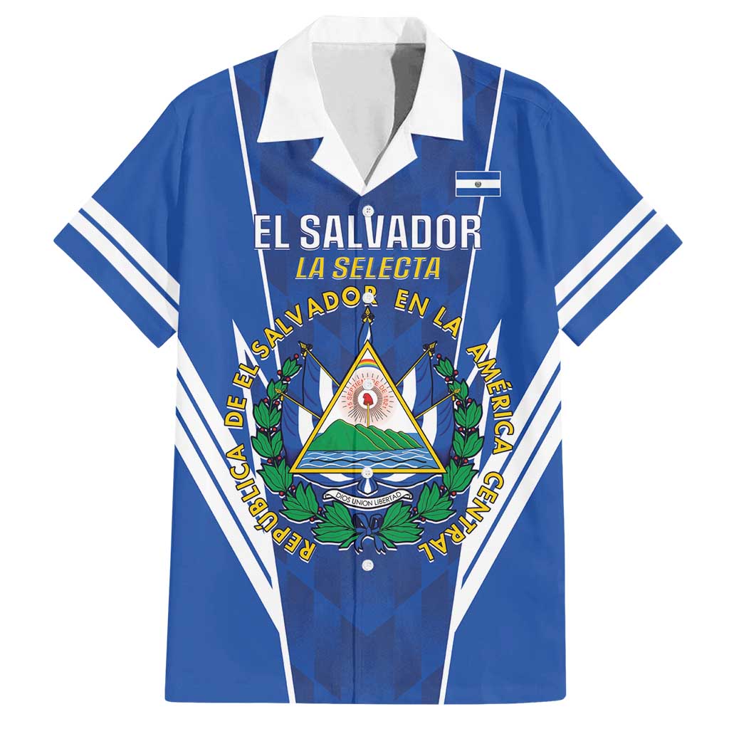 Custom El Salvador Football Family Matching Long Sleeve Bodycon Dress and Hawaiian Shirt 2025 Vamos La Selecta