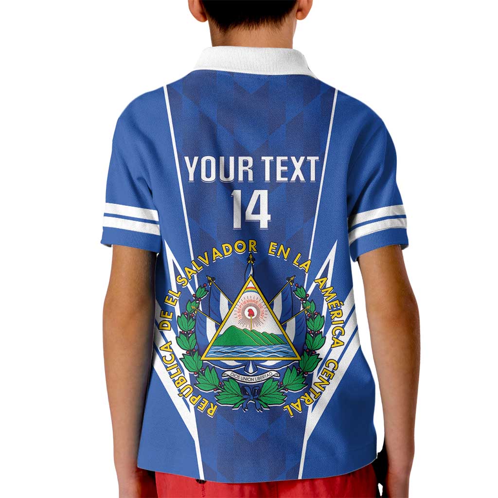 Custom El Salvador Football Kid Polo Shirt 2025 Vamos La Selecta