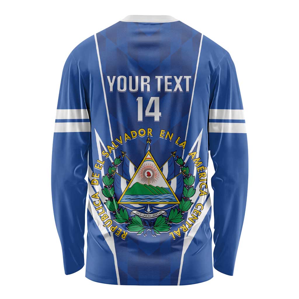 Custom El Salvador Football Long Sleeve Shirt 2025 Vamos La Selecta