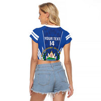 Custom El Salvador Football Raglan Cropped T Shirt 2025 Vamos La Selecta