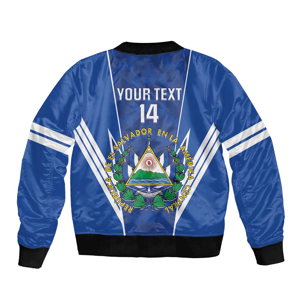 Custom El Salvador Football Sleeve Zip Bomber Jacket 2025 Vamos La Selecta