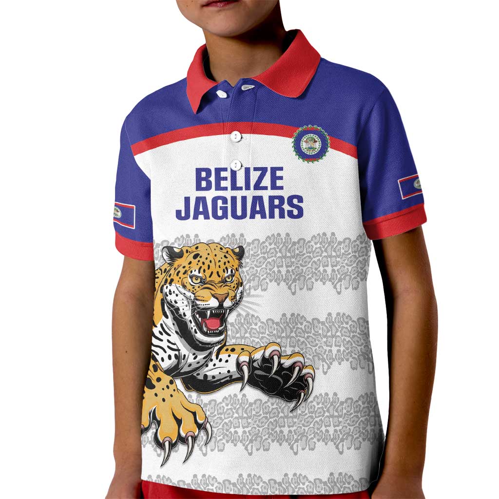 Custom Belize Football Kid Polo Shirt 2025 Go Jaguars