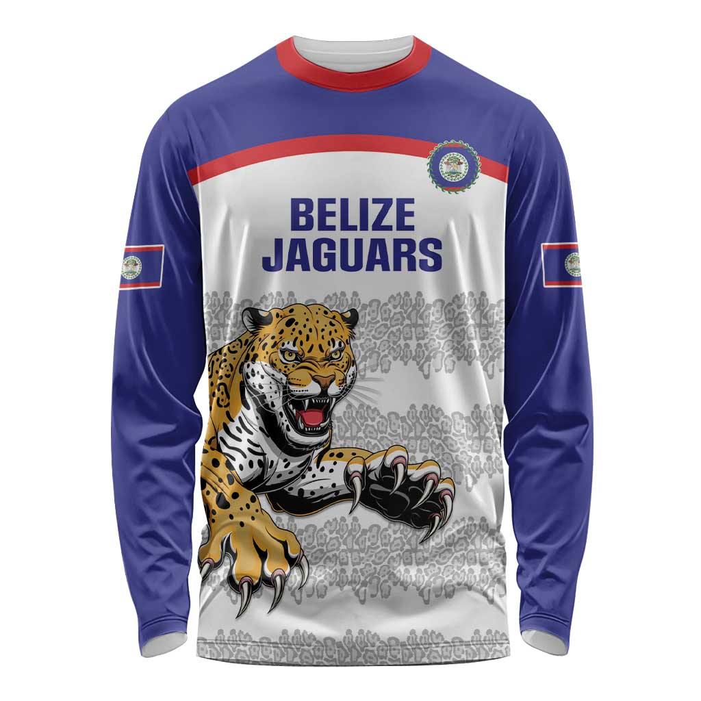 Custom Belize Football Long Sleeve Shirt 2025 Go Jaguars