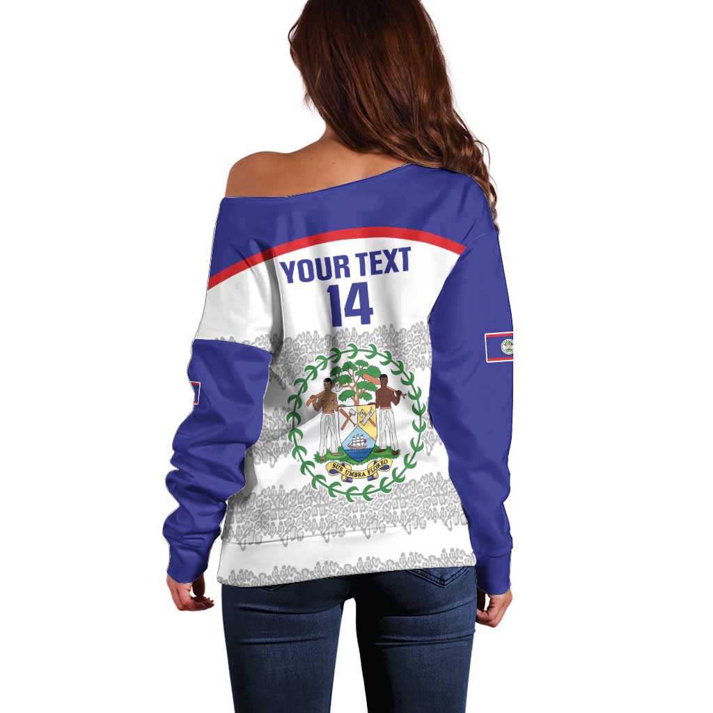 Custom Belize Football Off Shoulder Sweater 2025 Go Jaguars