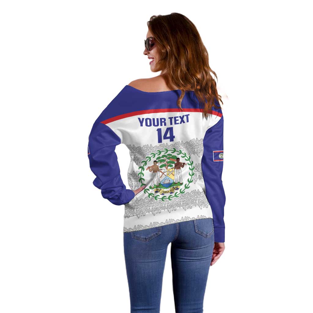 Custom Belize Football Off Shoulder Sweater 2025 Go Jaguars