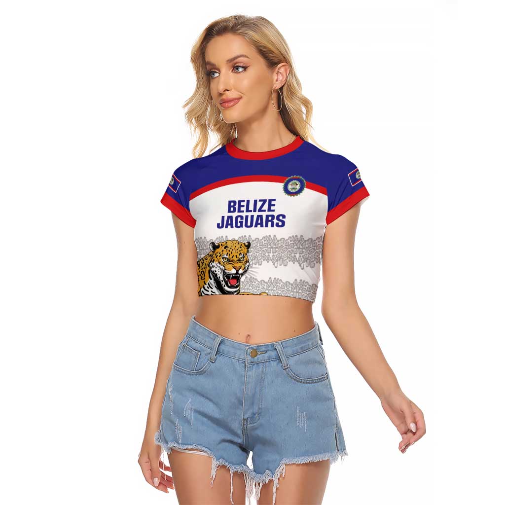 Custom Belize Football Raglan Cropped T Shirt 2025 Go Jaguars
