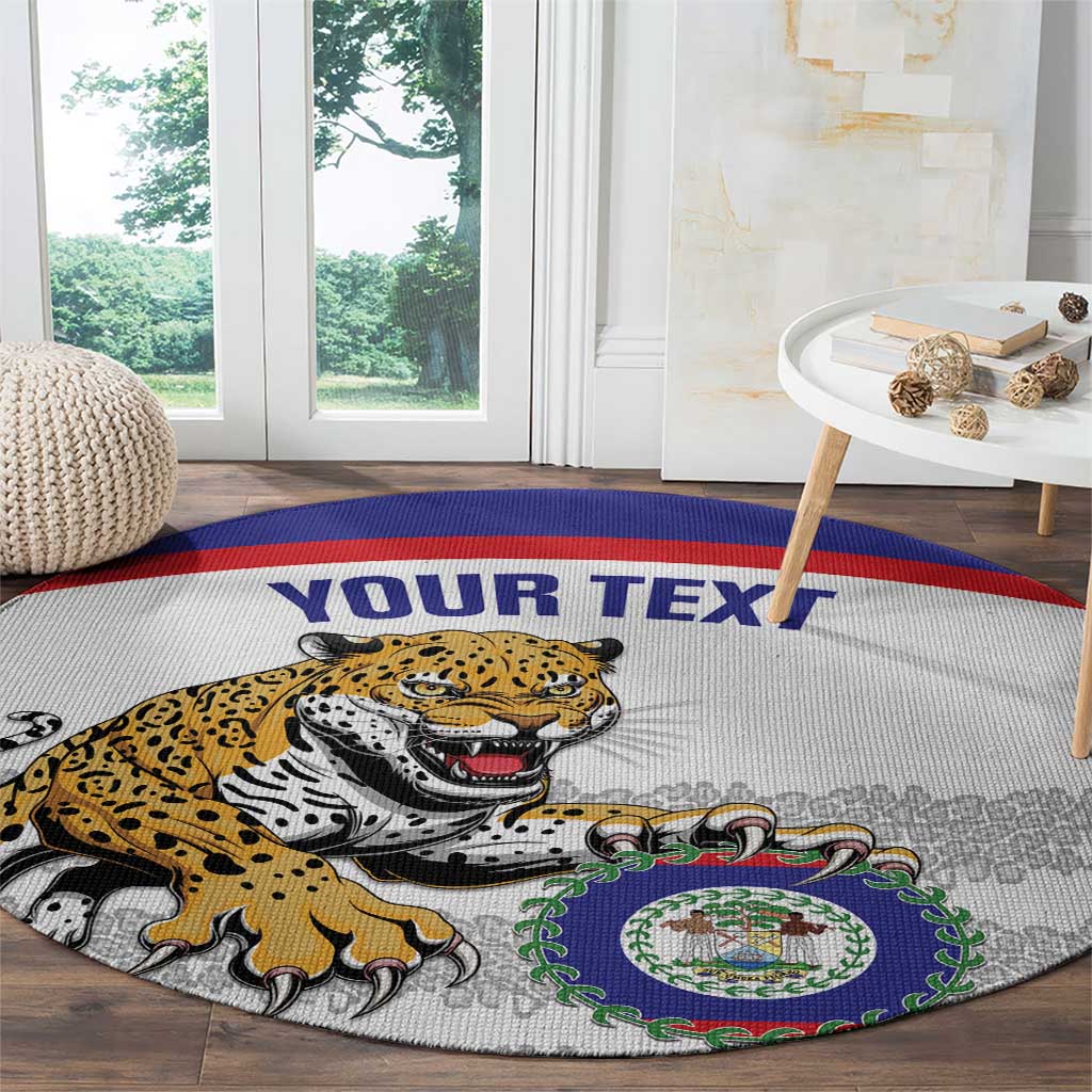Custom Belize Football Round Carpet 2025 Go Jaguars