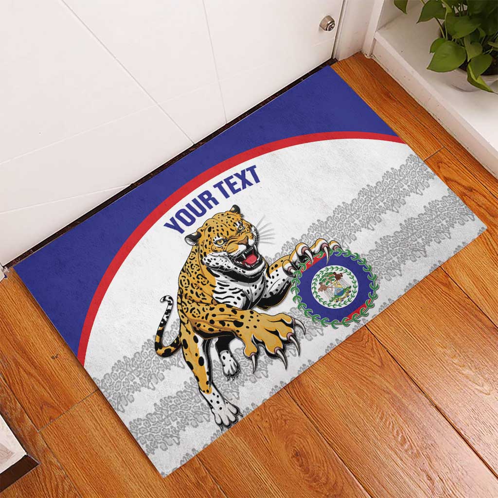 Custom Belize Football Rubber Doormat 2025 Go Jaguars