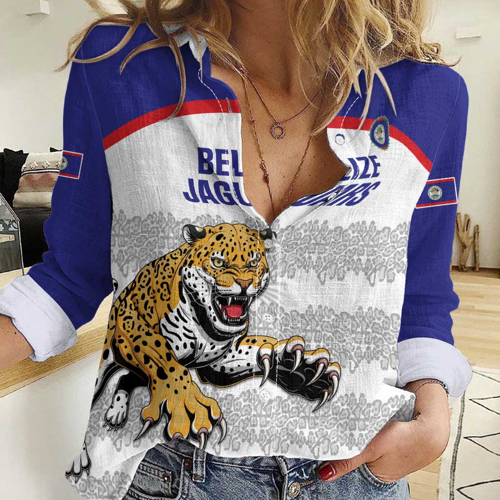 Custom Belize Football Women Casual Shirt 2025 Go Jaguars