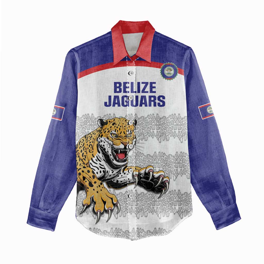 Custom Belize Football Women Casual Shirt 2025 Go Jaguars