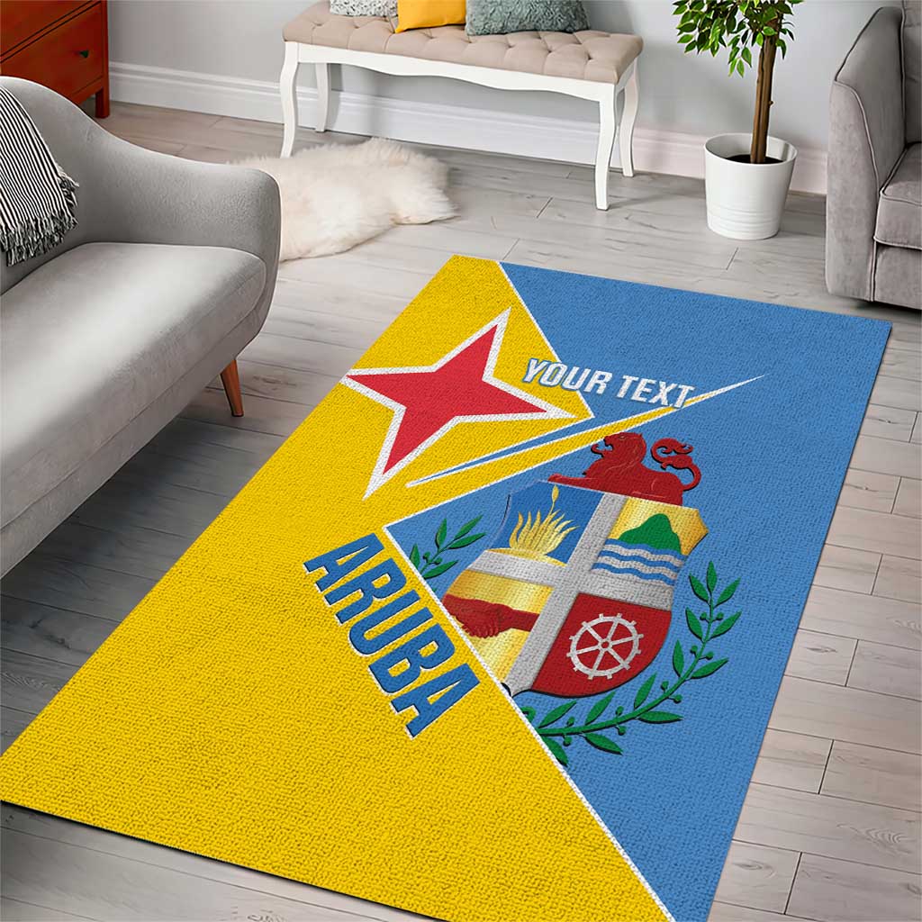 Custom Aruba Football Area Rug 2025 Coat Of Arms Style