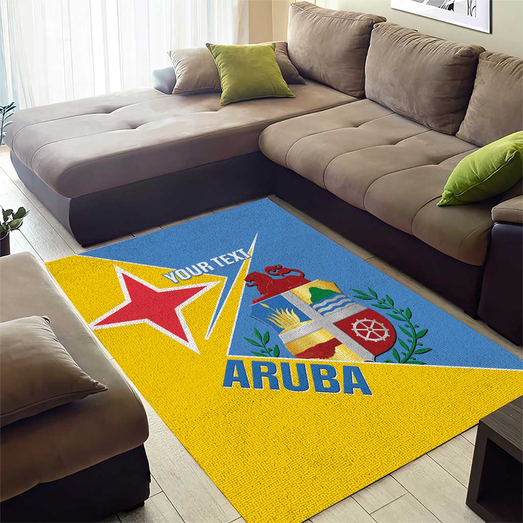 Custom Aruba Football Area Rug 2025 Coat Of Arms Style
